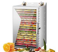 CUTANGELAR Macchina per Essiccare Verdura,Disidratatore Facile da Usare, 800W Acciaio Inossidabile, Controllo a Manopola, Grande Capacità, per Carne, Frutta e Verdure.(18Layers/800W)