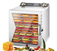 CUTANGELAR Macchina per Essiccare Verdura,Disidratatore Facile da Usare, 800W Acciaio Inossidabile, Controllo a Manopola, Grande Capacità, per Carne, Frutta e Verdure.(12Layers/800W)