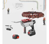 CUTANGELAR Macchina per Filettatura Elettrica, Utensile Tiratore Senza Fili. Forza di Trazione 300kg Con Arresto Automatico, Perfetta per Installatori Professionisti(37500mah,15m-line)