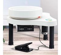 CUTANGELAR Macchina per Tornio da Ceramica da 200 W, Macchina per Ceramica Elettrica da 60-320 Giri/min con Touch Screen LCD E Pedale, per Scultura Fai da Te in Argilla, Piatto Girevole 12,6(White)