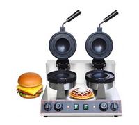 CUTANGELAR Macchina per waffle Ufo Burger, macchina per coni waffle elettrica con piastre antiaderenti rotanti a 180°, temperatura professionale Comandi, per ristoranti, bar(Double Head)