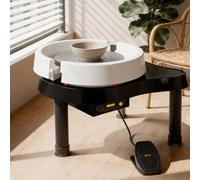 CUTANGELAR Nuova Macchina per La Formatura della Ceramica con Motore da 200 W, con Touch Screen LCD E Pedale per La Regolazione della velocità. per Artisti Adulti E Hobbisti della Ceramica.(Black)