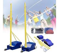 CUTANGELAR Pali Da Pallavolo Per Giardino, Rete Da Pallavolo Con Pali A 4 Altezze Regolabili, Pali Da Pallavolo Con Base Resistente Per Esterni, Perfetti Per Il Gioco Spontaneo In Parchi O Cortili.