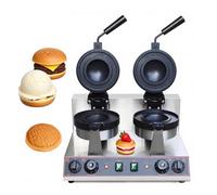 CUTANGELAR Piastra elettrica per waffle per hamburger, macchina Ufo antiaderenti rotanti, controllo preciso della temperatura, caratteristiche professionali, adatta per panetterie(Double Head)