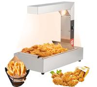 CUTANGELAR Scaldavivande multiuso - Scaldavivande in acciaio inossidabile da 1000 W con piastra di scarico igienica per patatine fritte, hamburger e snack da bar (795 x 445 x 210 mm)
