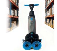 CUTANGELAR Scopino per Pavimenti Duri Portatile, Addetto alle Pulizie Commerciale a Mano, Testa Manovrabile 360° Mini Macchina per Pavimenti, 13000 Piedi²/H, Larghezza 18 Pollici(Gray)