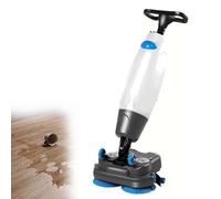 CUTANGELAR Scopino per Pavimenti Duri Portatile, Addetto alle Pulizie Commerciale a Mano, Testa Manovrabile 360° Mini Macchina per Pavimenti, 13000 Piedi²/H, Larghezza 18 Pollici(White)