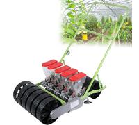 CUTANGELAR Seminatrice A Spinta Manuale, Seminatrice di Ortaggi A File Regolabile per Orti. Spaziatura Personalizzabile per Mais, Soia, Perfetta per La Semina in Collina E in Terrazza.(5row)