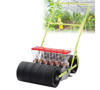 CUTANGELAR Seminatrice A Spinta Manuale, Seminatrice di Ortaggi A File Regolabile per Orti. Spaziatura Personalizzabile per Mais, Soia, Perfetta per La Semina in Collina E in Terrazza.(6row)