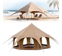CUTANGELAR Tenda A Campana Per Glamping E Campeggio - Tela Impermeabile Con Presa Per Stufa, Pavimento Rimovibile E 8 Finestre In Rete (adatta A 12-15 Persone) Per Campeggio Familiare E Glamping.