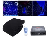 CUTANGELAR Tenda Luminosa A LED, Sfondo Cielo Stellato Da Palco, Sfondo Cielo Stellato In Tessuto Con Controllo DMX, Adatto Per Feste Di Matrimonio, Attività Di DJ(White+Blue,3x6m)