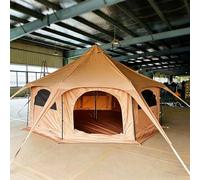 CUTANGELAR Tenda Ottagonale Da Circo, Yurta A Campana In Tela Per Glamping. Per Stufa E Pavimento Rimovibile, Può Ospitare Da 6 A 10 Persone Per Attività Ricreative All'aperto In Famiglia.