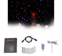 CUTANGELAR Tenda Visiva A LED, Sfondo In Tessuto Con Cielo Stellato, Schermo A Stelle LED Multieffetto, Controller DMX A Impulsi Stroboscopici, Adatto Per DJ Band Mobili, Club(White+Blue,4x6m)