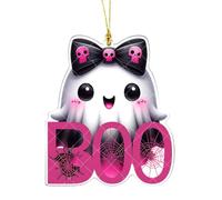 Cute 2D Acrylic Ghost Halloween Ornament - Spooky Backpack & Car Pendant