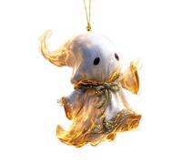 Cute 2D Acrylic Ghost Halloween Ornament - Spooky Backpack & Car Pendant