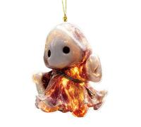 Cute 2D Acrylic Ghost Halloween Ornament - Spooky Backpack & Car Pendant