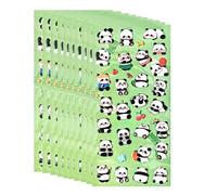 Cute 3D Stickers - 10 Piece Panda Cartoon Decal Set with Kids Families, Long-Lasting Decorative Stickers for Home, Car, and Planner Use, Adorable Animal Design for Indoor and Outdoor Surfaces