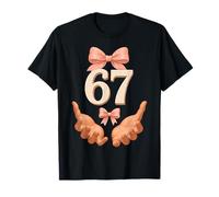 Cute 67 Meme Coquette Art Bow Six Seven 6 7 Funny for Girls Maglietta
