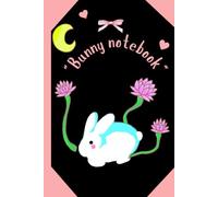 Cute Aesthetic Bunny Notebook Black & Pink Themed for Women/Teens 6"x 9" Blanked Lined 120 Pages, Perfect for Journaling, Writing, Note Taking & ... or School: Cute notebook for women & teens