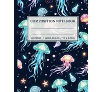 Cute Aesthetic Jellyfish Composition Notebook Wide Ruled: Sea Life Journal for School, Office & Personal Use - 110 Pages, 7.5 x 9.25 inches