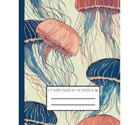 Cute Aesthetic Jellyfish Sea Life Composition Notebook, College Ruled, 7.5 x 9.25, 110 Pages