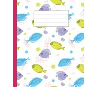 Cute Aesthetic Notebook for School and College Students: Colorful fish, 60 pages
