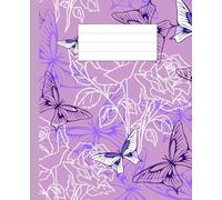 Cute Aesthetic Notebook for School and College Students: Purple butterflies, 60 pages