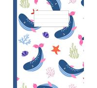 Cute Aesthetic Notebook for School and College Students: Whales, 60 pages