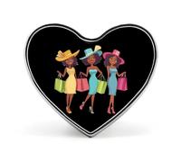 Cute African Am-erican Women Brooch Pins Heart Badge Collar Lapel Pins Dress Coat Accessories for Women Men