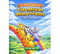 Cute African Animal Friends Coloring Book: Fun and Easy Coloring Pages for Kids Ages 3-8