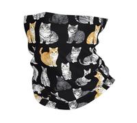 Cute American Shorthair Cats Black Unisex Copricollo Protezione Solare Collo Ghetta Traspirante Sciarpa Tubolare per Ciclismo Snowboard Moto Running