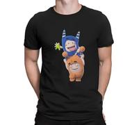 Cute And Lovely T-Shirts for Men Oddbods Amusing Reasonless Seven Different Lovable Characters Tees Short Sleeve T Shirts Black L