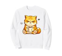 Cute Angry Cat Drinking Coffee Orange Cat Morning Mood Meme Felpa