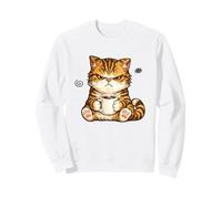 Cute Angry Cat Drinking Coffee Tabby Cat Morning Mood Meme Felpa