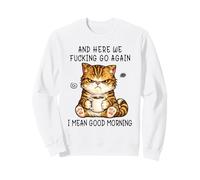 Cute Angry Cat Drinking Coffee Tabby Cat Morning Mood Meme Felpa