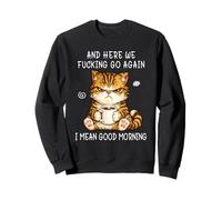 Cute Angry Cat Drinking Coffee Tabby Cat Morning Mood Meme Felpa