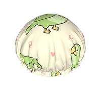 Cute Animal Bird Pattern Cuffie da doccia Cuffia da bagno riutilizzabile Cappello da doccia elastico da bagno Morbido impermeabile per cappucci per capelli di tutte le lunghezze di capelli