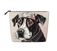 Cute Animal Farm Dog 1 Versatile borsa da toilette da viaggio borsa per il trucco, perfetta per l'uso quotidiano e viaggi di lavoro, Nero , Taglia unica, Beauty case