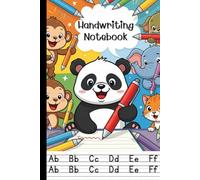 Cute Animal Handwriting Notebook for Kids: Panda, Monkey, Elephant & Tiger Cover | 6x9 in, 110 Pages | Primary Ruled Journal for Kindergarten to Grade 2