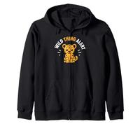 Cute Animal Leopard Quote Funny Wild Thing Alert Felpa con Cappuccio