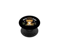 Cute Animal Leopard quote Funny Wild Thing Alert PopSockets PopGrip Adesivo