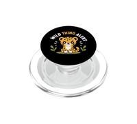 Cute Animal Leopard quote Funny Wild Thing Alert PopSockets PopGrip per MagSafe