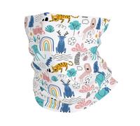 Cute Animal Lion Elephant Deer White Traspirante Sciarpa al Collo Protezione UV Cerchietto per Capelli Decorazione Facciale per Estivo Sports Arrampicata