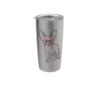 Cute Animal Lover Fennec Fox Bicchiere termico in acciaio inox doppia parete