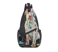 Cute Animal Painting Divertente Puggy Dog Cross Petto Borsa Diagonale Sling Zaino Crossbody Borsa A Tracolla Da Viaggio Escursionismo Zaini Per Le Donne Degli Uomini