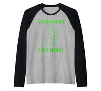 Cute Animal Quote Strong Mind Soft Heart Mental Health Maglia con Maniche Raglan