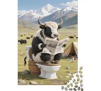 Cute Animal Reading Newspaper Puzzle Da 1000 Pezzi, Geometria Dinamica, Attività Catartica, Opera Da Esporre 1000pcs (75x50cm)