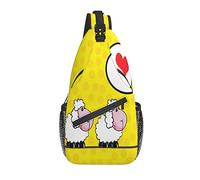Cute Animal Sheep Love Story Borsa a tracolla con tracolla Zaino a tracolla con tracolla Borsa a tracolla da viaggio Escursionismo Zaini per uomo Donna