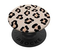 Cute Animal Tan Sand Beige Ghepardo Stampa Leopardo Design PopSockets PopGrip Intercambiabile