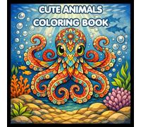 cute animals: adult coloring book for peaceful mind: relaxing and calming coloring book with cute animal designs